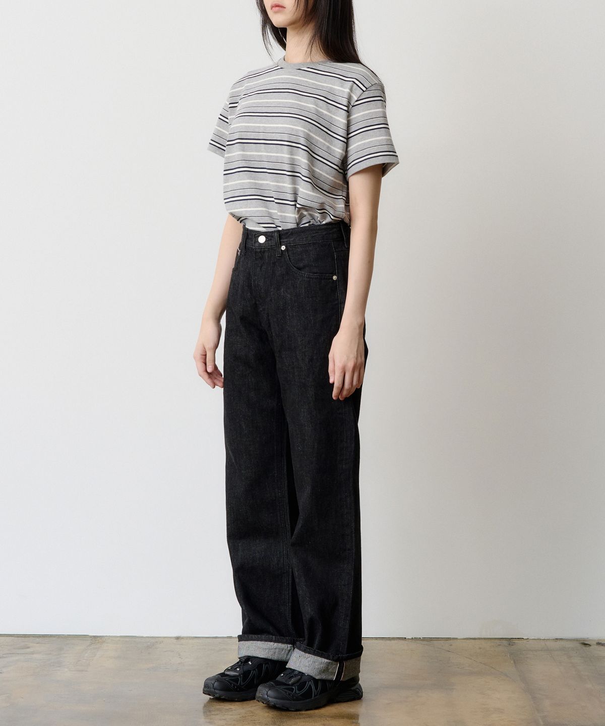 덴메이드(DENMADE) (WOMEN) DEN0061 Selvedge Wide Fit (One Black)