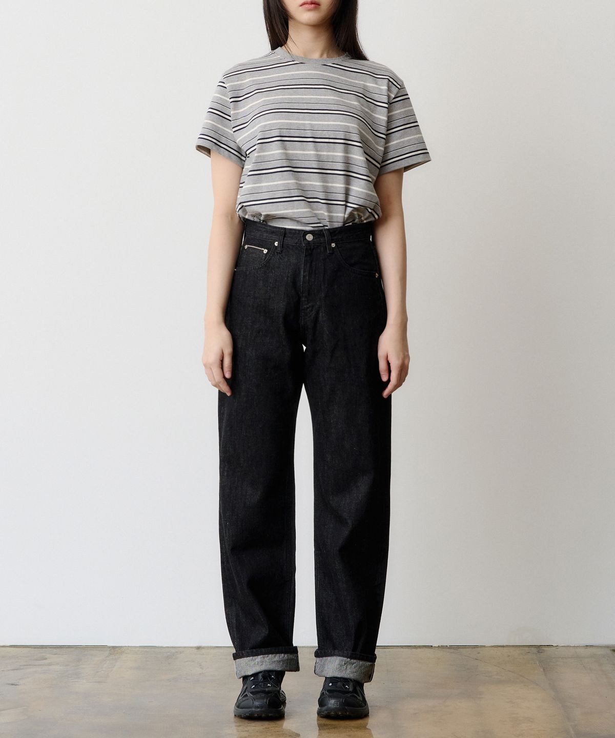 덴메이드(DENMADE) (WOMEN) DEN0061 Selvedge Wide Fit (One Black)