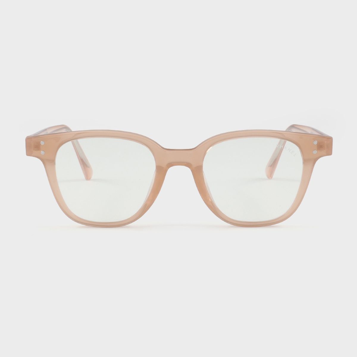 바넬(VHANEL) 블루라이트차단 사각 뿔테 안경 투명피치 VN8000CO 615