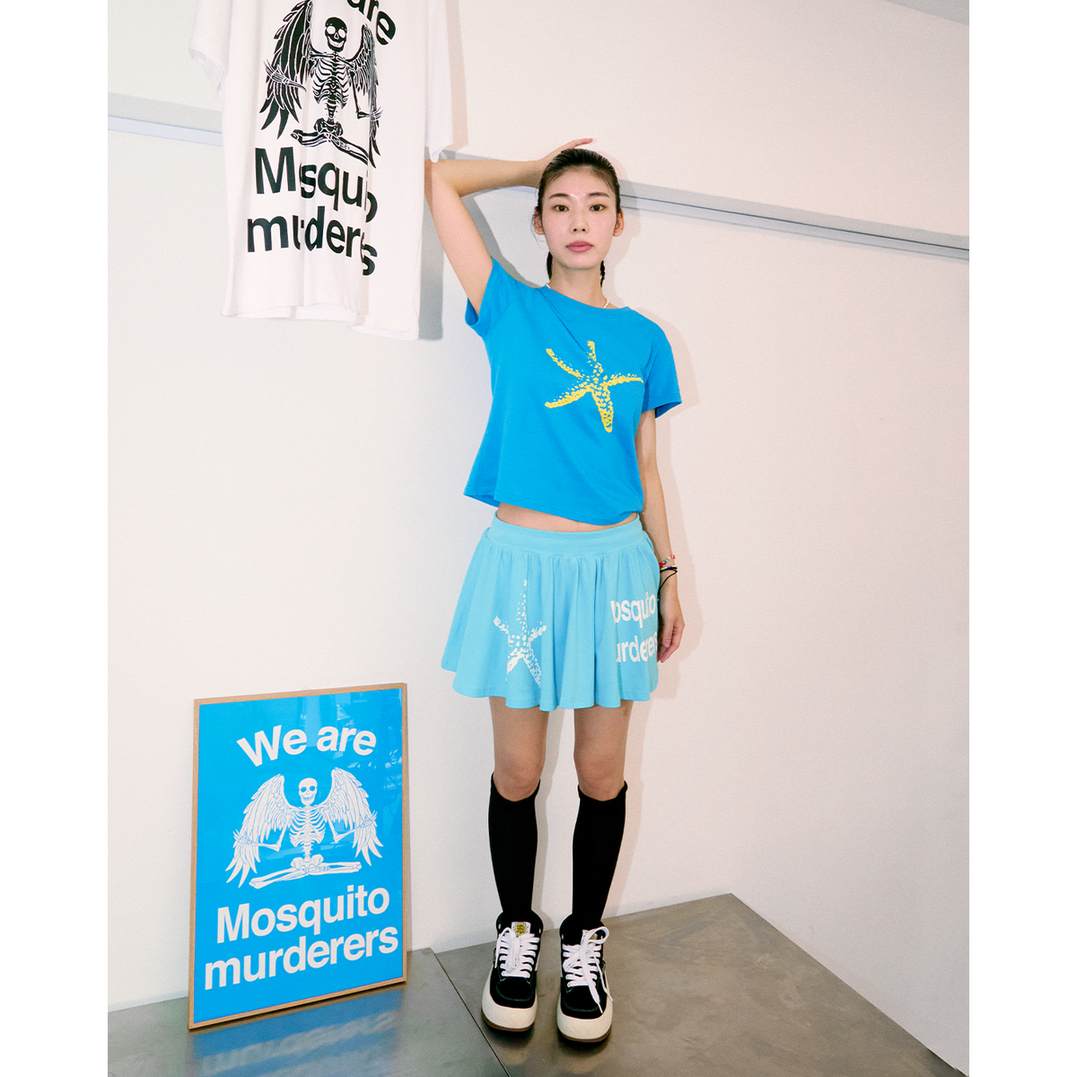 모스키토 머더러스(MOSQUITO MURDERERS) STARFISH SKIRT -Sky blue