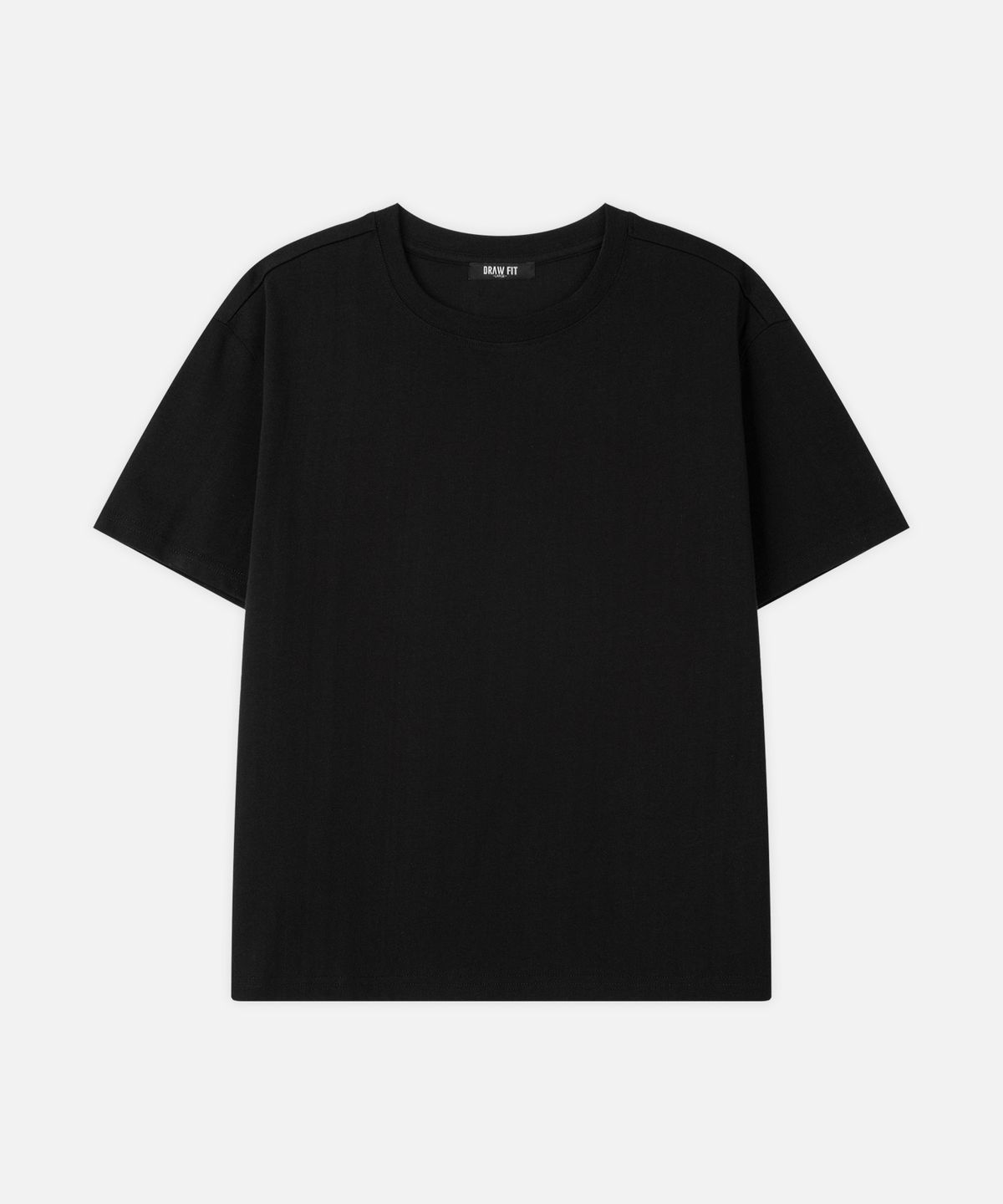 드로우핏(DRAW FIT) 헤일 코튼 크롭 하프 티셔츠 [BLACK]