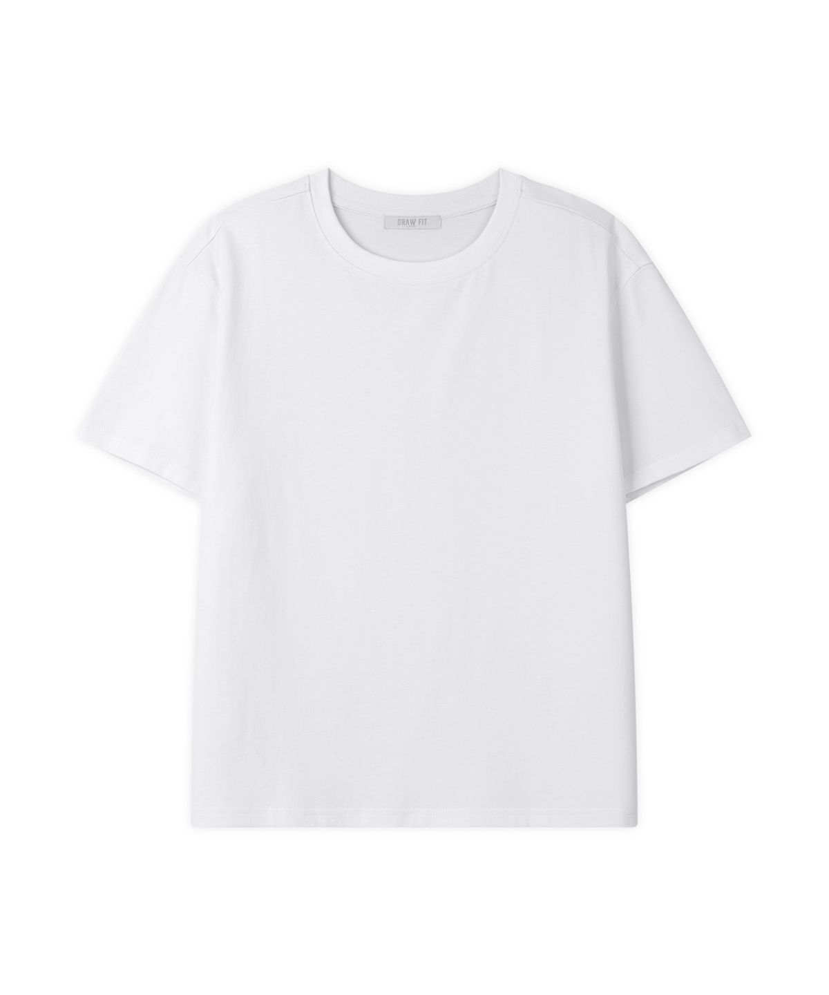 드로우핏(DRAW FIT) 헤일 코튼 크롭 하프 티셔츠 [WHITE]