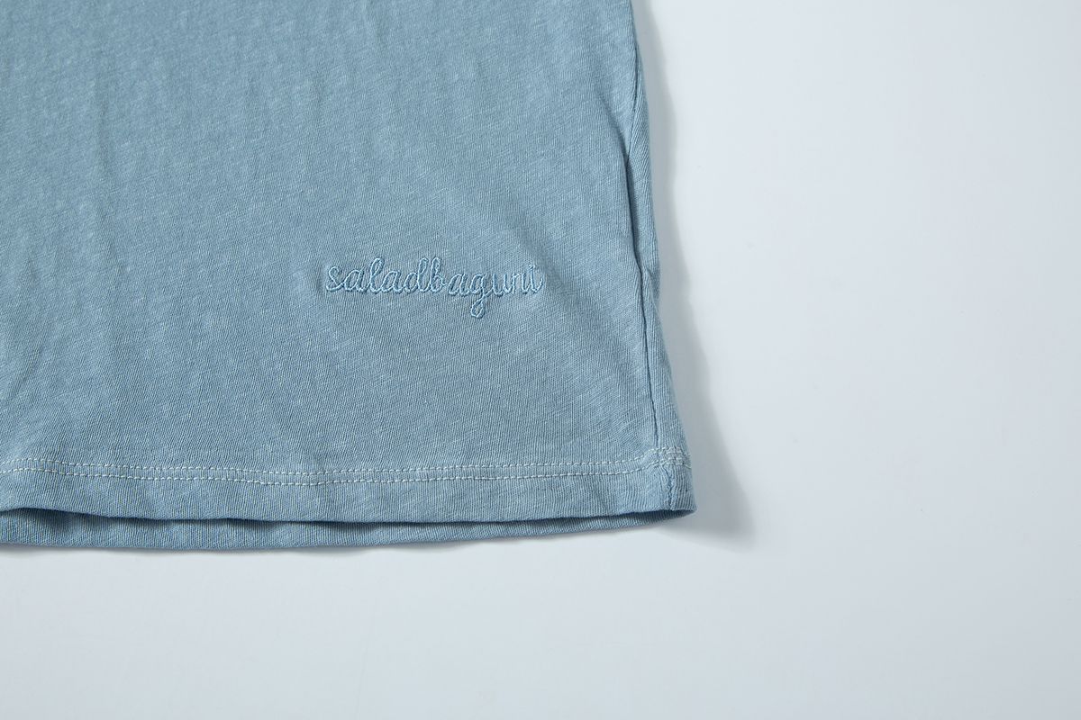 샐러드바구니(SALAD BAGUNI) Soft u-neck signature tee - blue