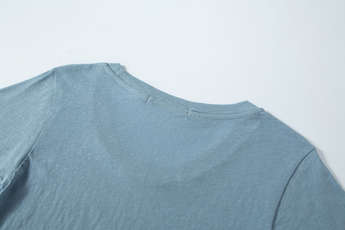 샐러드바구니(SALAD BAGUNI) Soft u-neck signature tee - blue