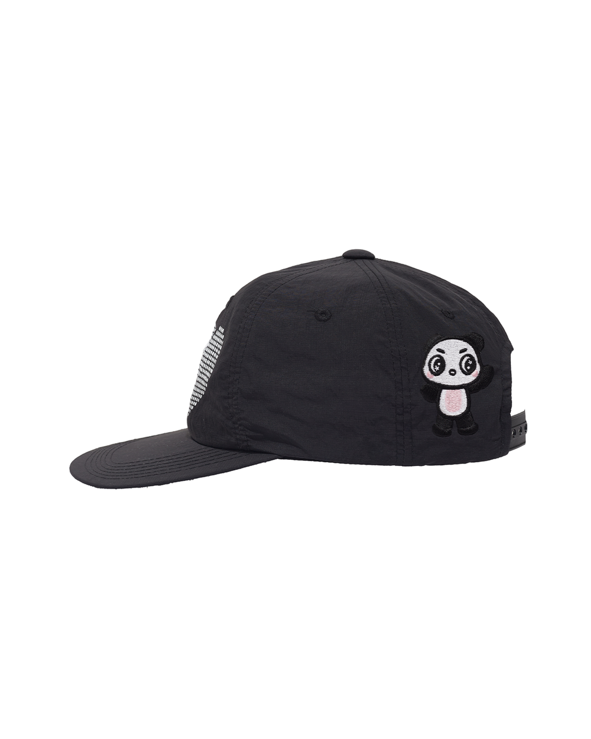 더뮤지엄비지터(THEMUSEUMVISITOR) HEART PANDA NYLON CAP (BLACK)