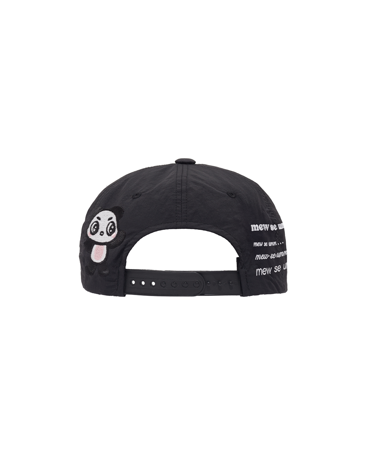 더뮤지엄비지터(THEMUSEUMVISITOR) HEART PANDA NYLON CAP (BLACK)