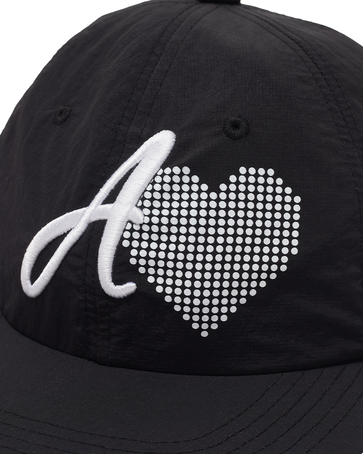 더뮤지엄비지터(THEMUSEUMVISITOR) HEART PANDA NYLON CAP (BLACK)