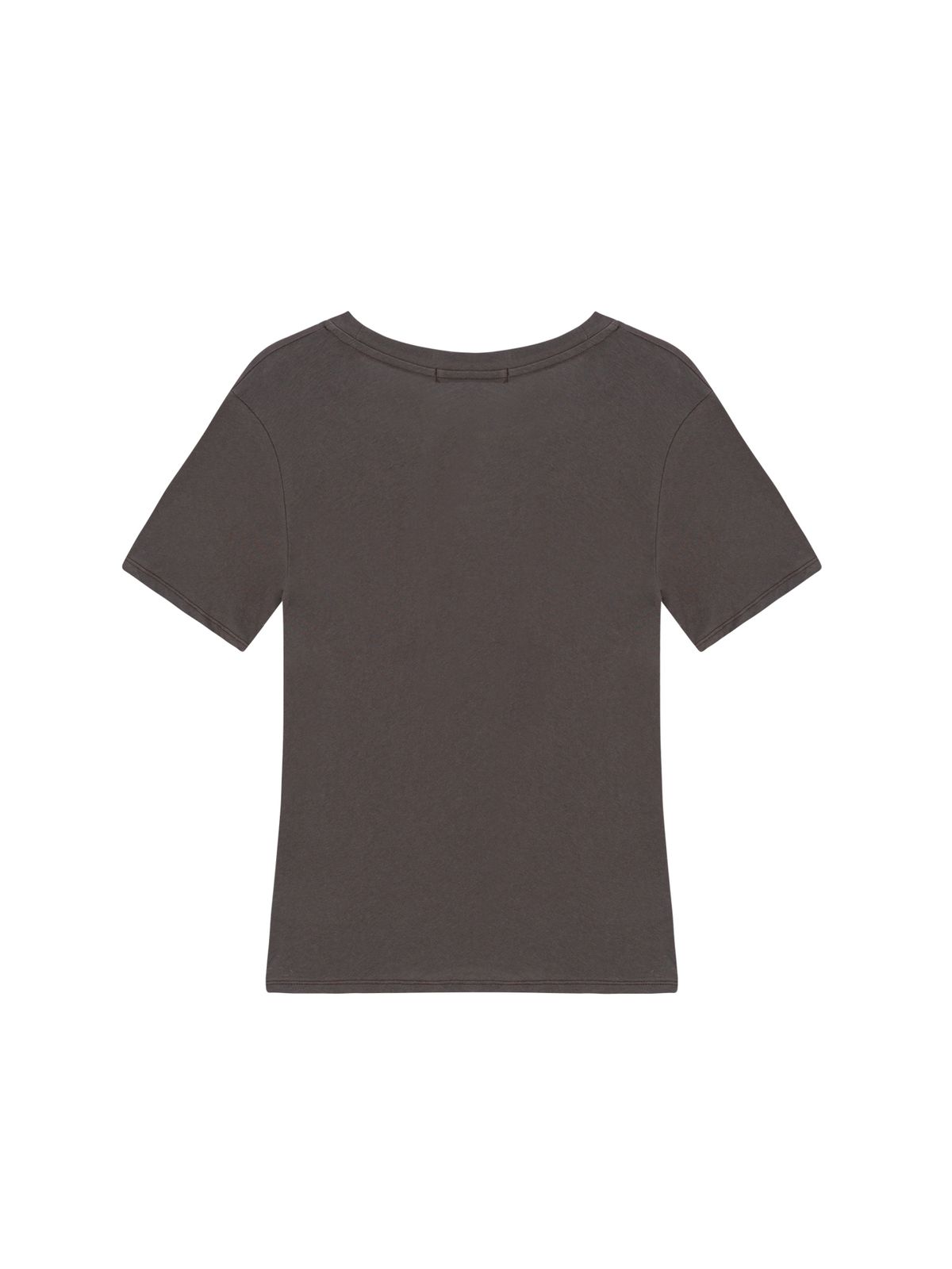 샐러드바구니(SALAD BAGUNI) Soft u-neck signature tee - brown
