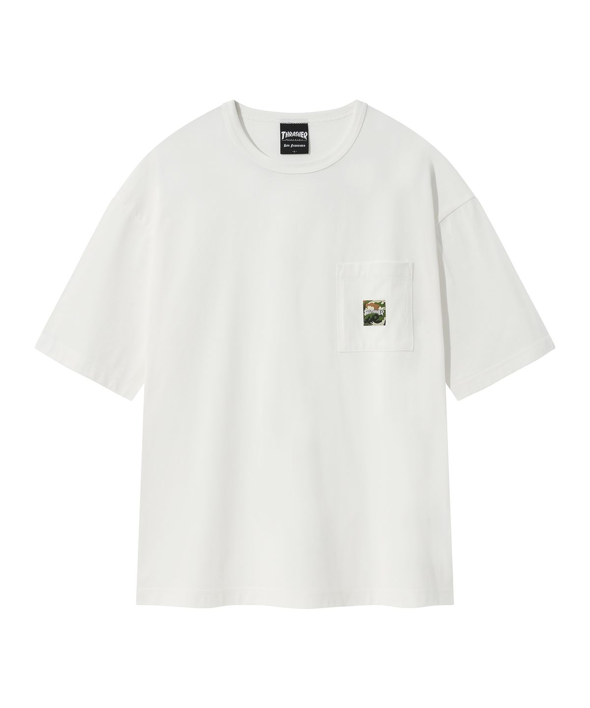 트레셔(THRASHER) 매거진 포켓 반팔 티셔츠 화이트