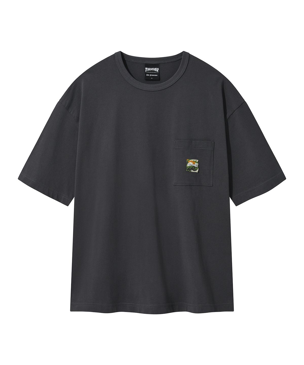 트레셔(THRASHER) 매거진 포켓 반팔 티셔츠 차콜