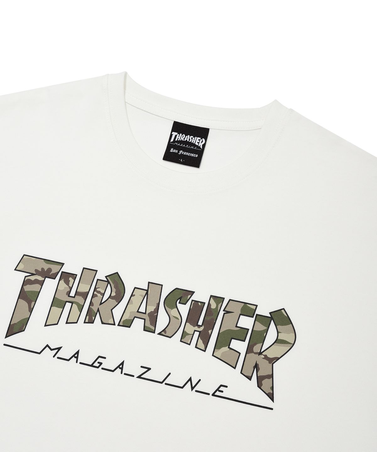 트레셔(THRASHER) 매거진 카모패턴 반팔 티셔츠 화이트