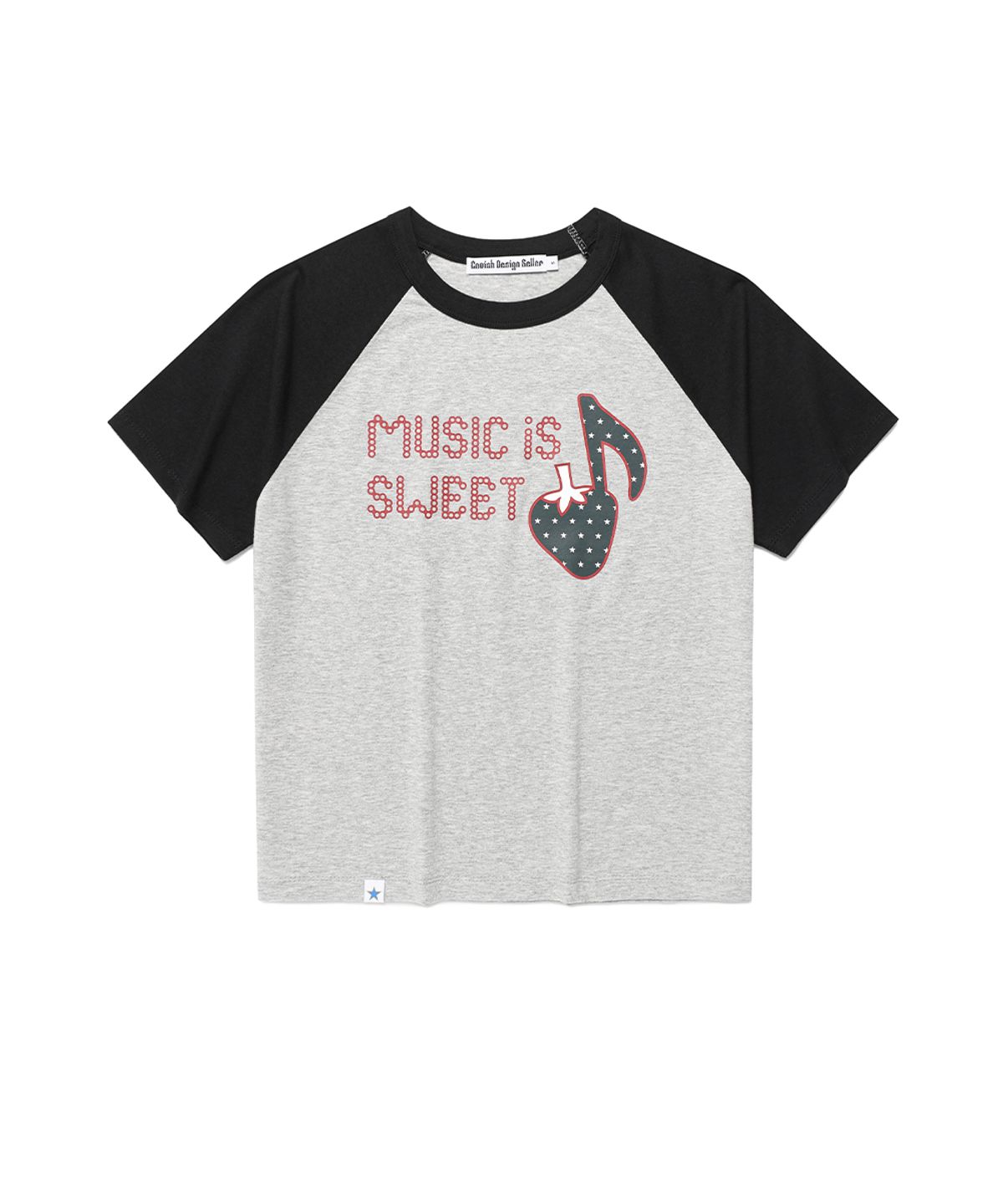 카비시(CAVISH) W STRAWBERRY RAGLAN SS TEE GREY(CV2FMFT545A)