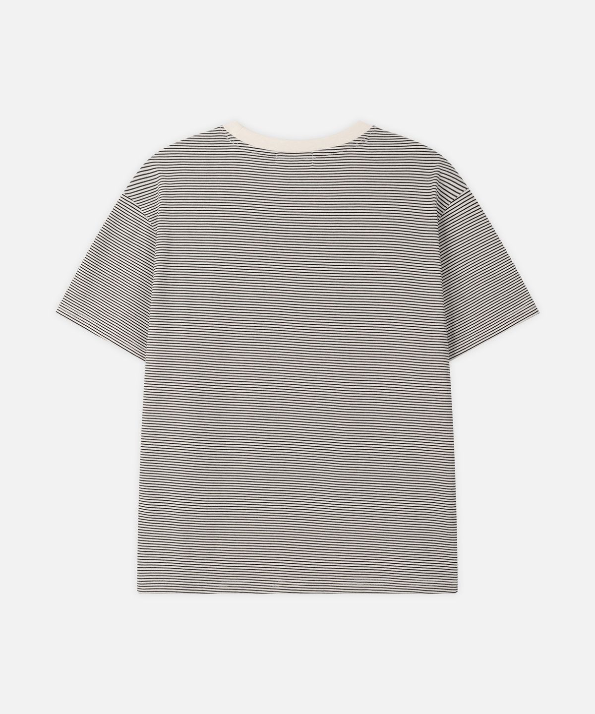 드로우핏(DRAW FIT) 헤일 코튼 크롭 하프 스트라이프 티셔츠 [WHITE]
