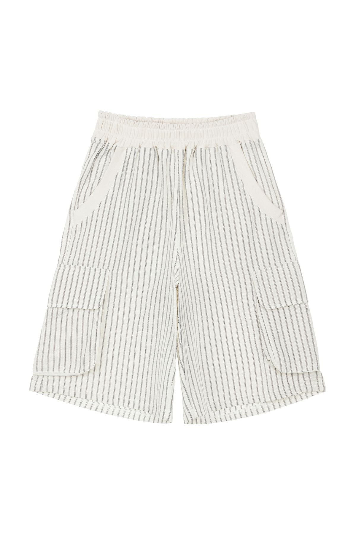 다이닛(DEINET) DEINET STRIPE BERMUDA SWEAT PANTS IN IVORY