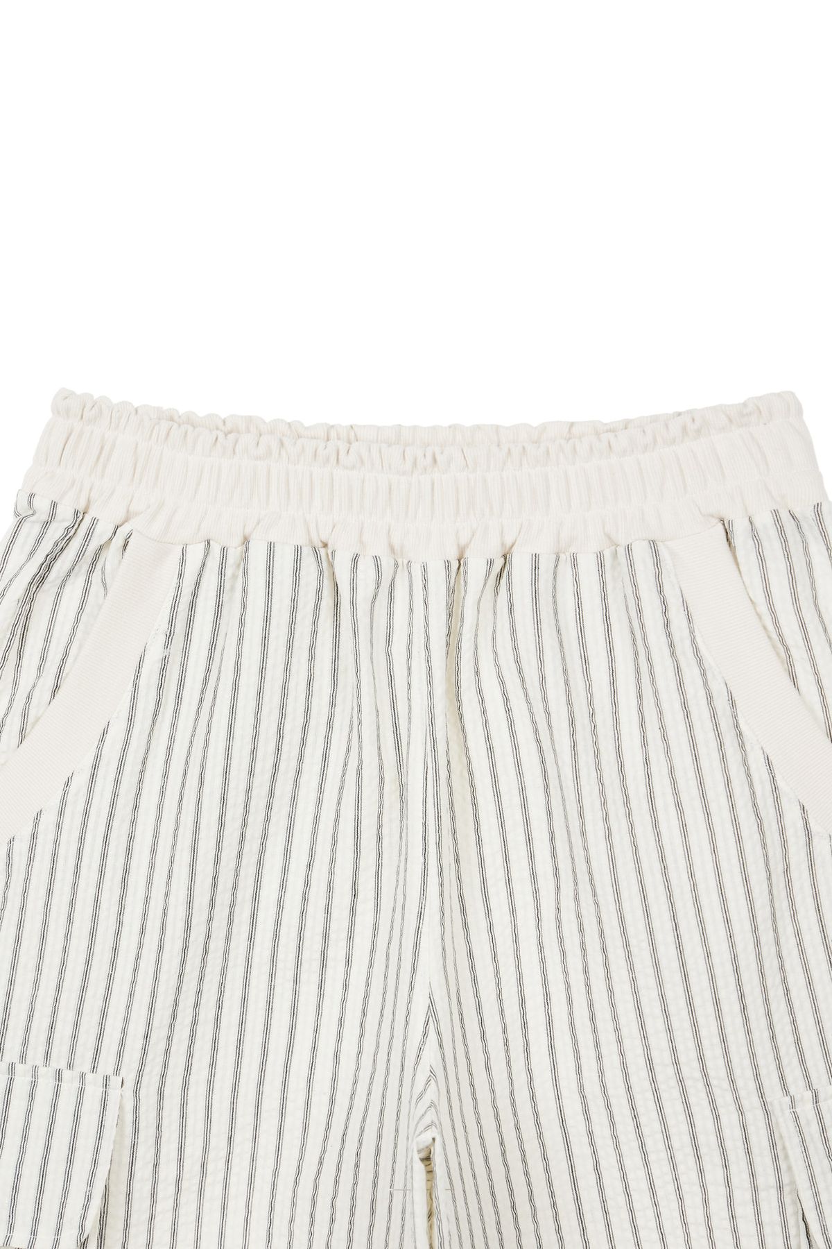 다이닛(DEINET) DEINET STRIPE BERMUDA SWEAT PANTS IN IVORY