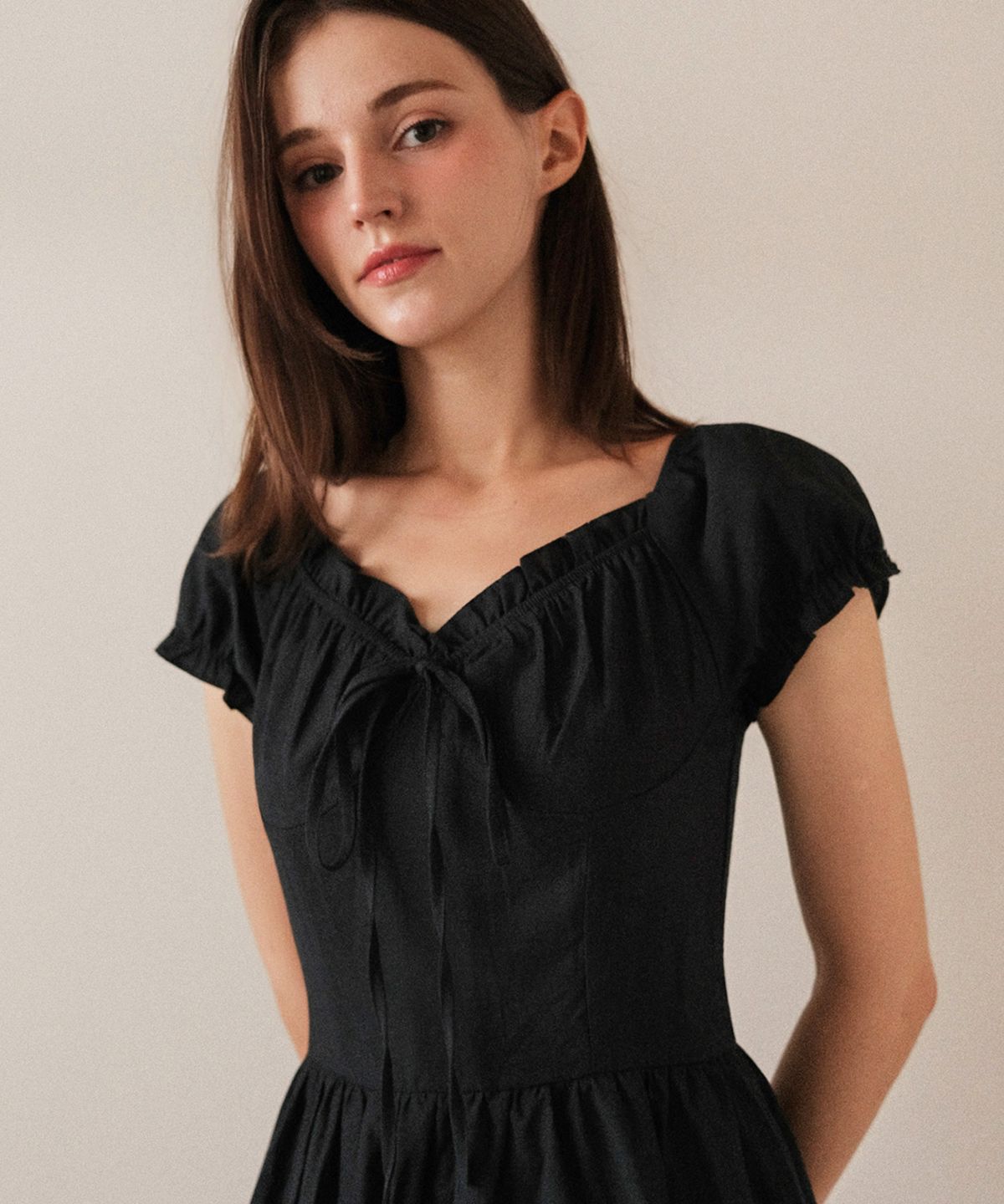 쿨키튼(KOOLKITTEN) Bella Ribbon Puff Long Maxi Dress