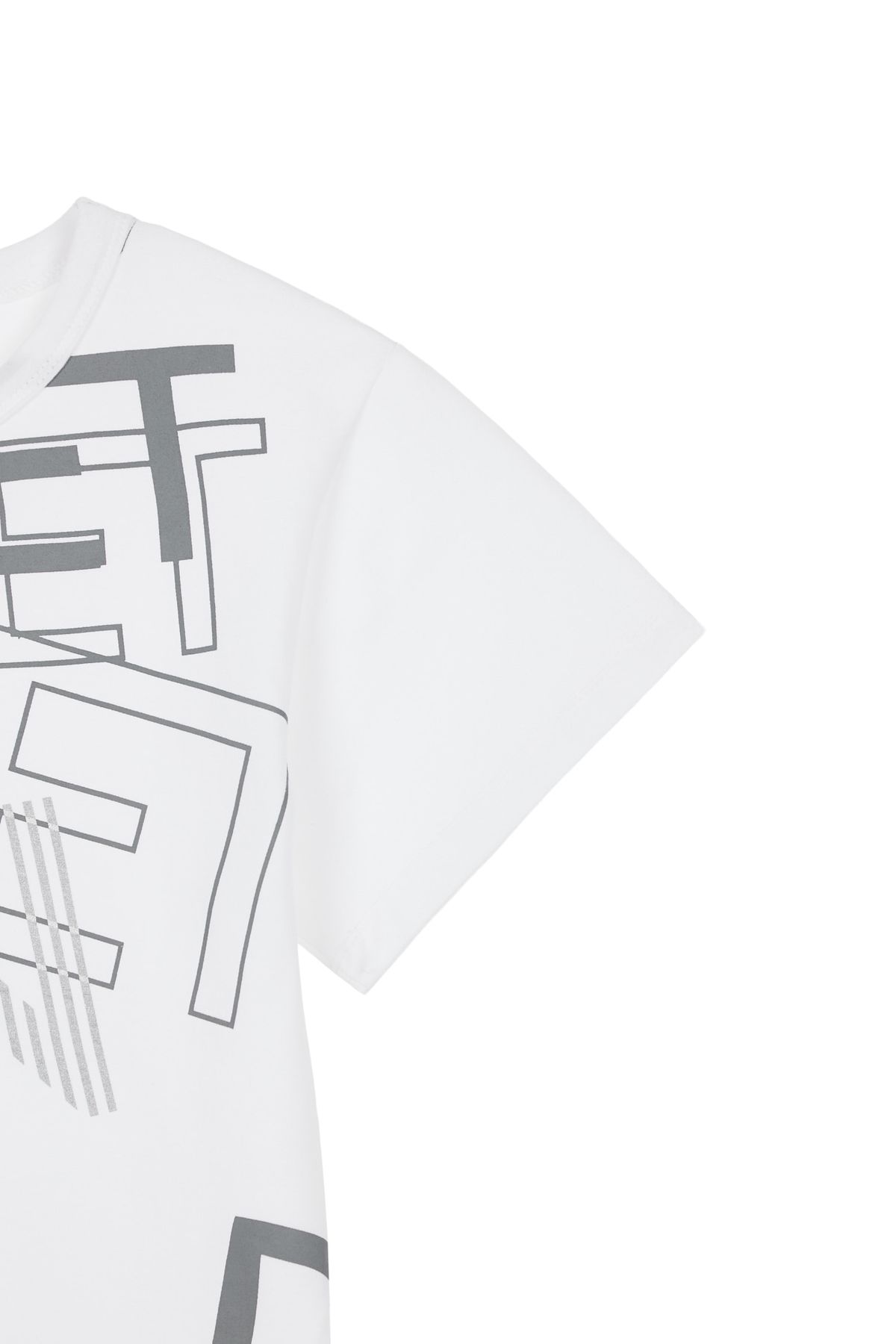다이닛(DEINET) DEINET MIXED LOGO T-SHIRTS IN WHITE