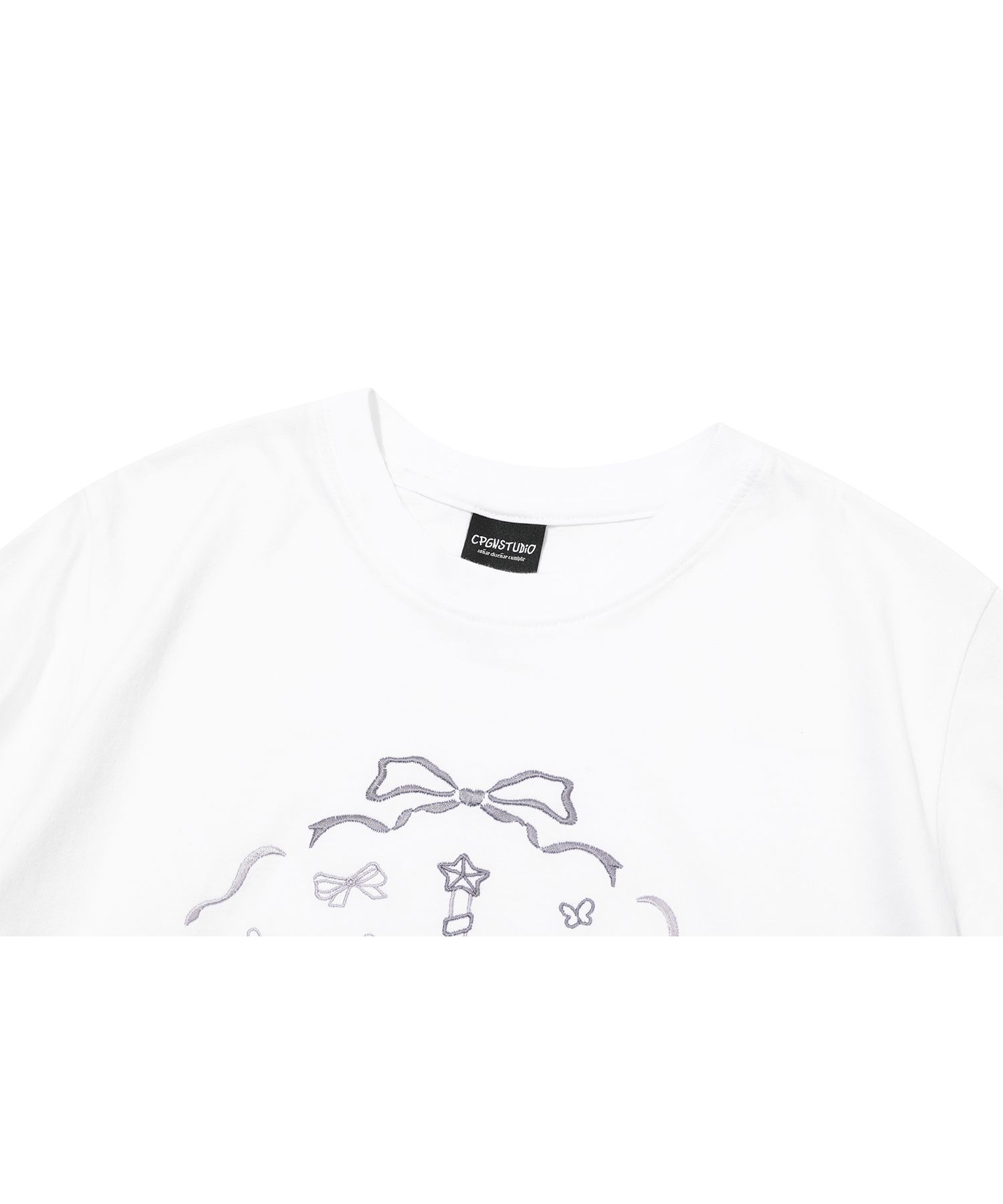 MUSINSA | CPGN STUDIO Circle Kitty Embroidered Crop Short
