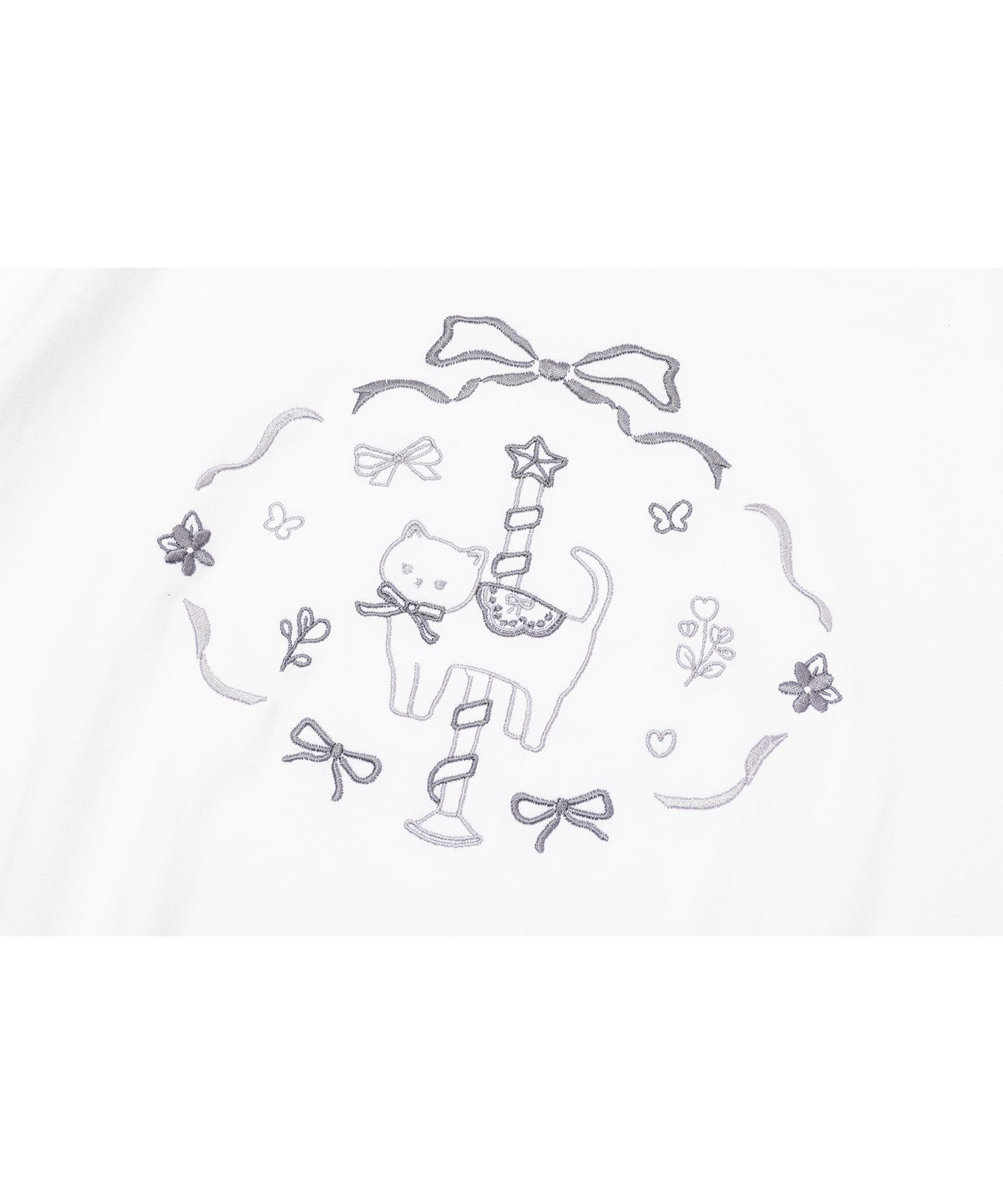 【CPGN STUDIO】24SS★ Kitten Fly Embroidered Short Sleeve T CPGN STUDIO】24SS☆ Kitten Fly Embroidered Short Sleeve T