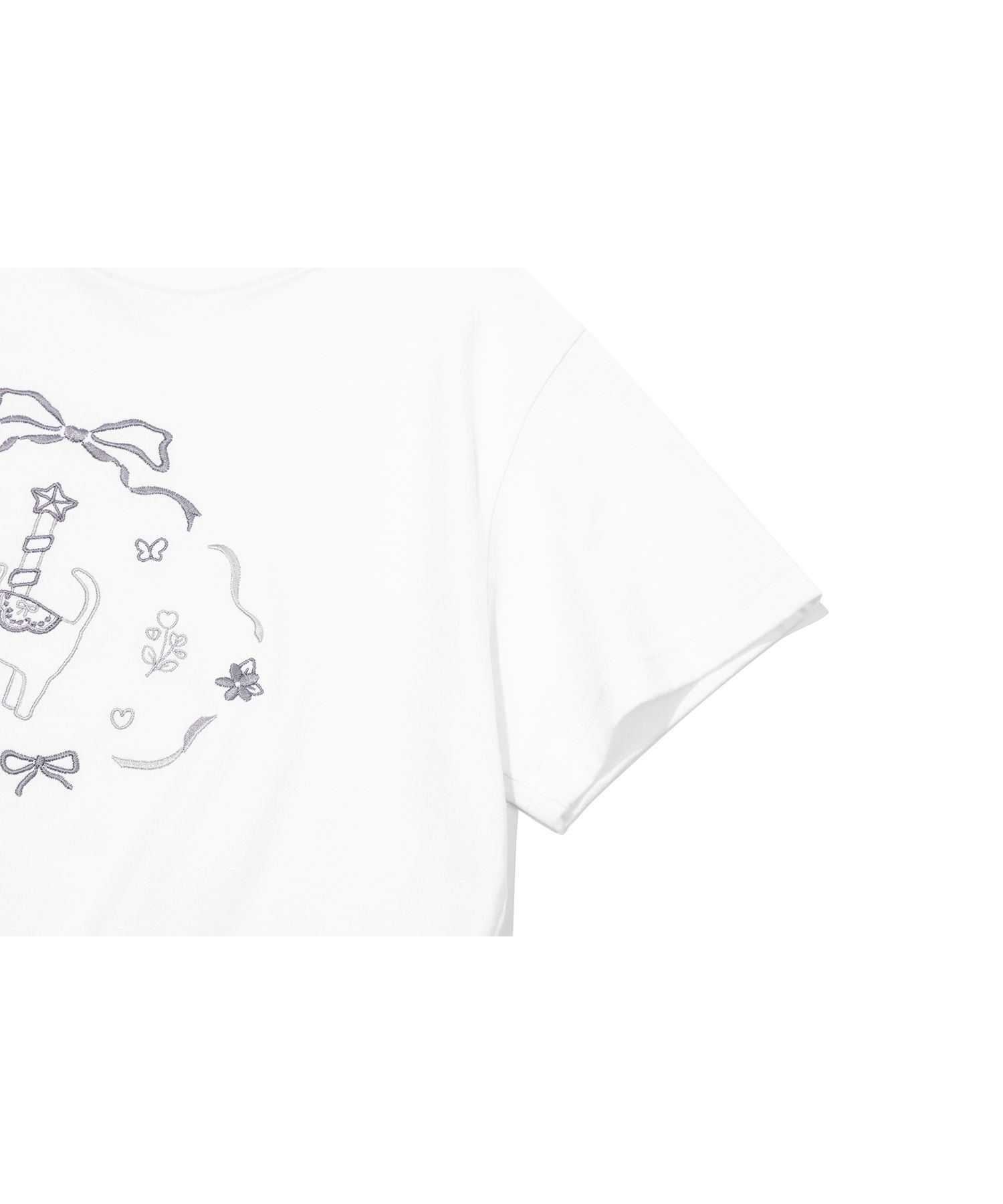 【CPGN STUDIO】24SS★ Kitten Fly Embroidered Short Sleeve T MUSINSA | CPGN STUDIO Circle Kitty Embroidered Crop Short