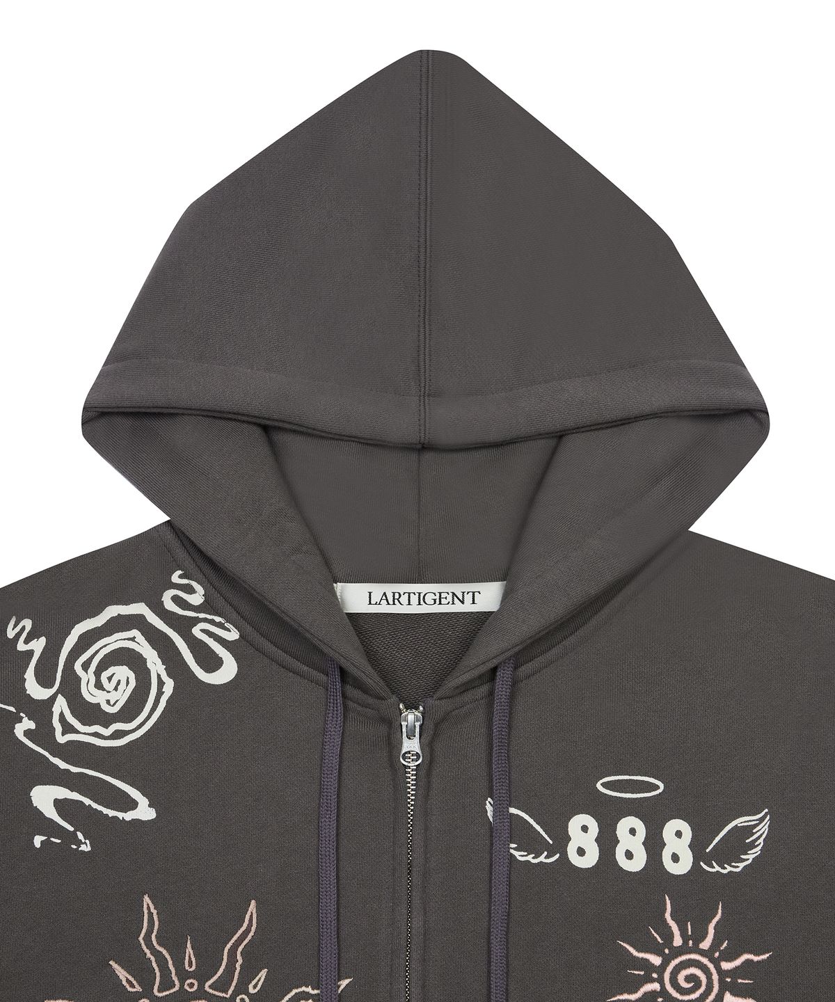 라티젠(LARTIGENT) L19 ANGEL HOOD ZIP-UP(CHARCOAL)