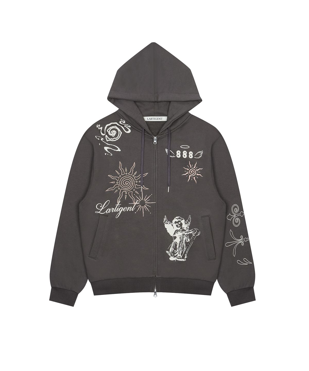 라티젠(LARTIGENT) L19 ANGEL HOOD ZIP-UP(CHARCOAL)