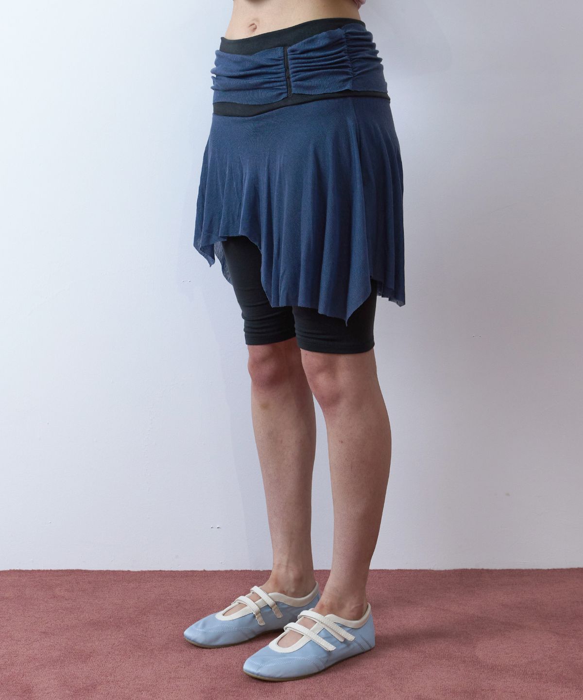 뉴제(NEWGE) Shirrband Skirt Pants (BLUE)