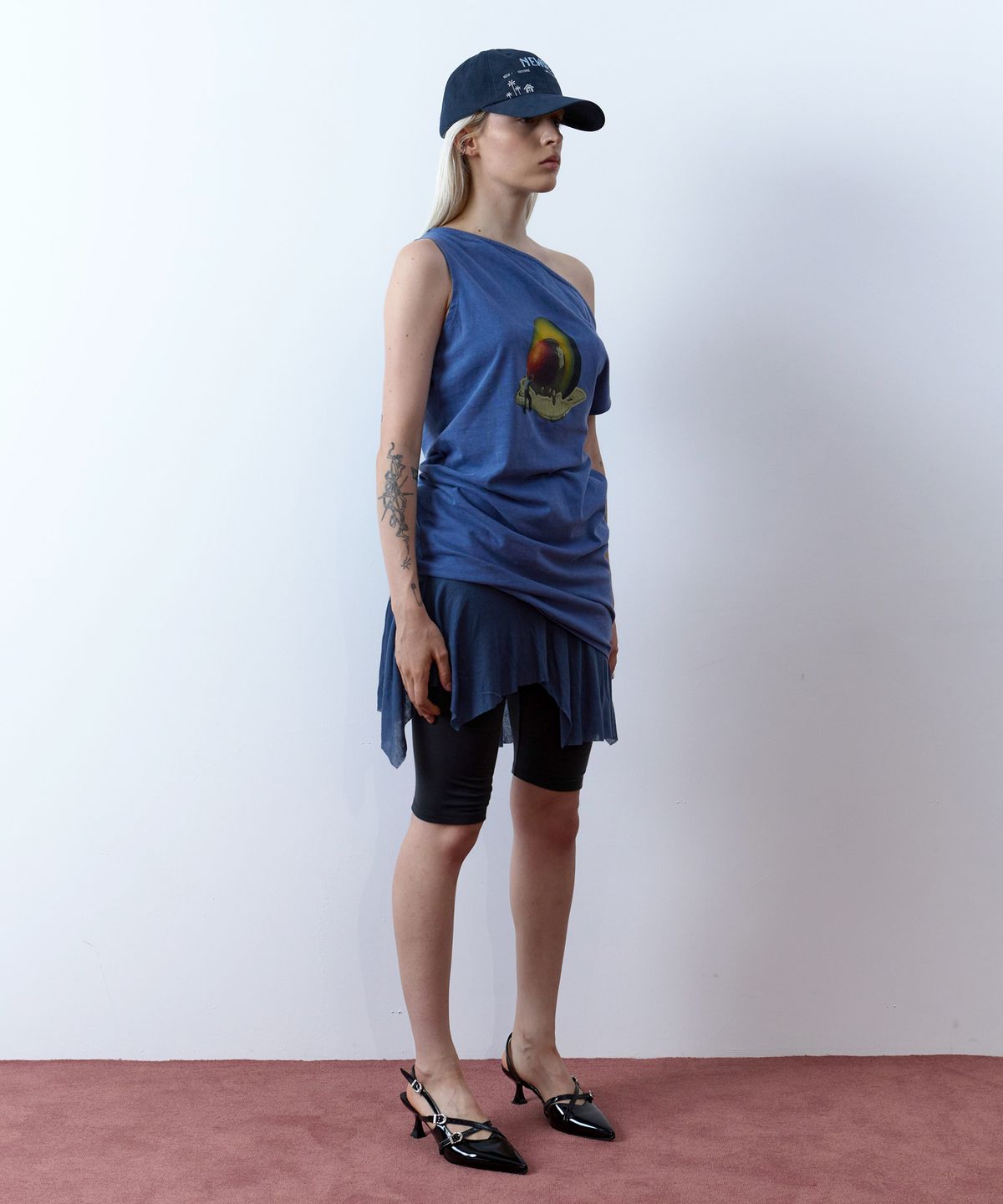 뉴제(NEWGE) Shirrband Skirt Pants (BLUE)