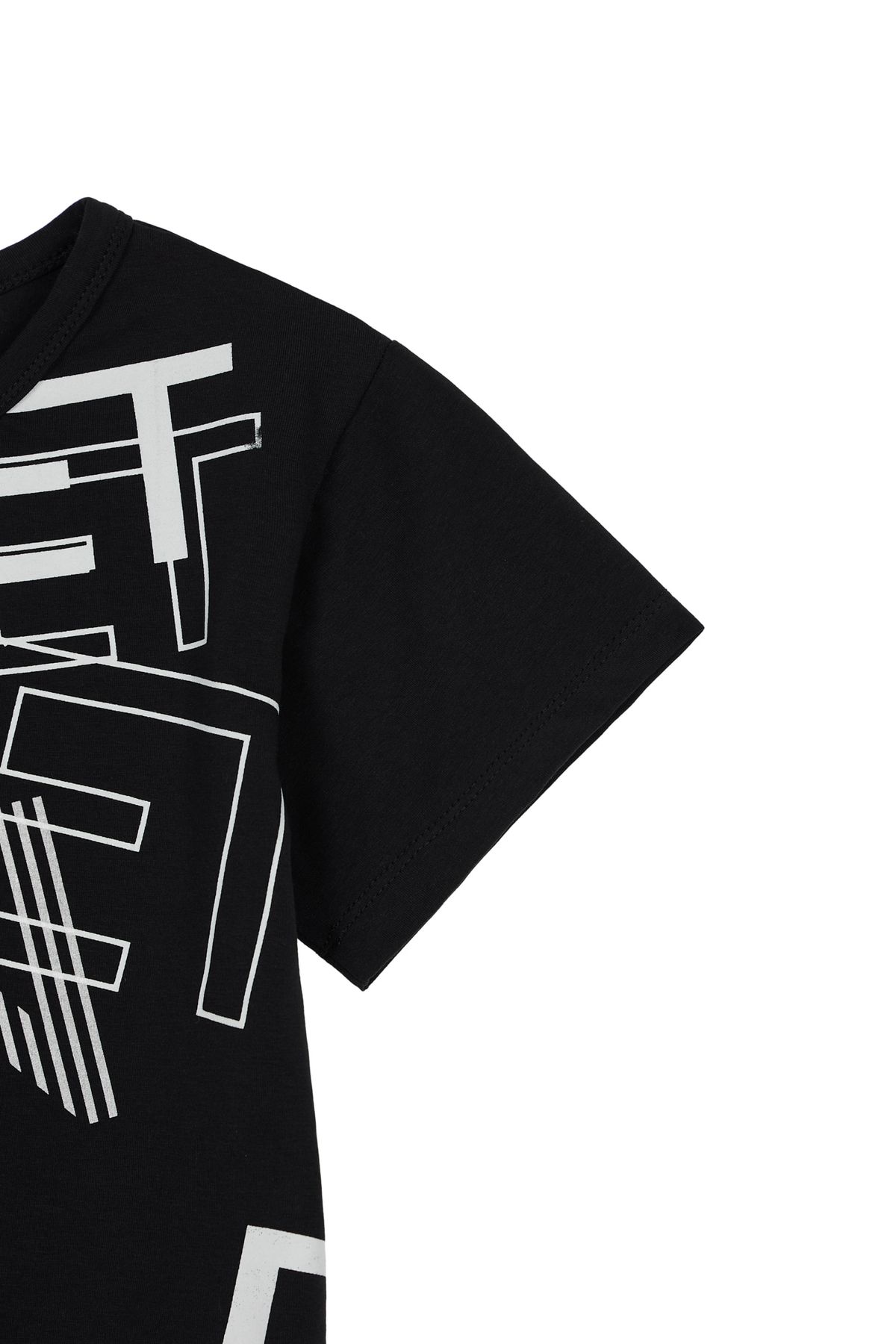다이닛(DEINET) DEINET MIXED LOGO T-SHIRTS IN BLACK