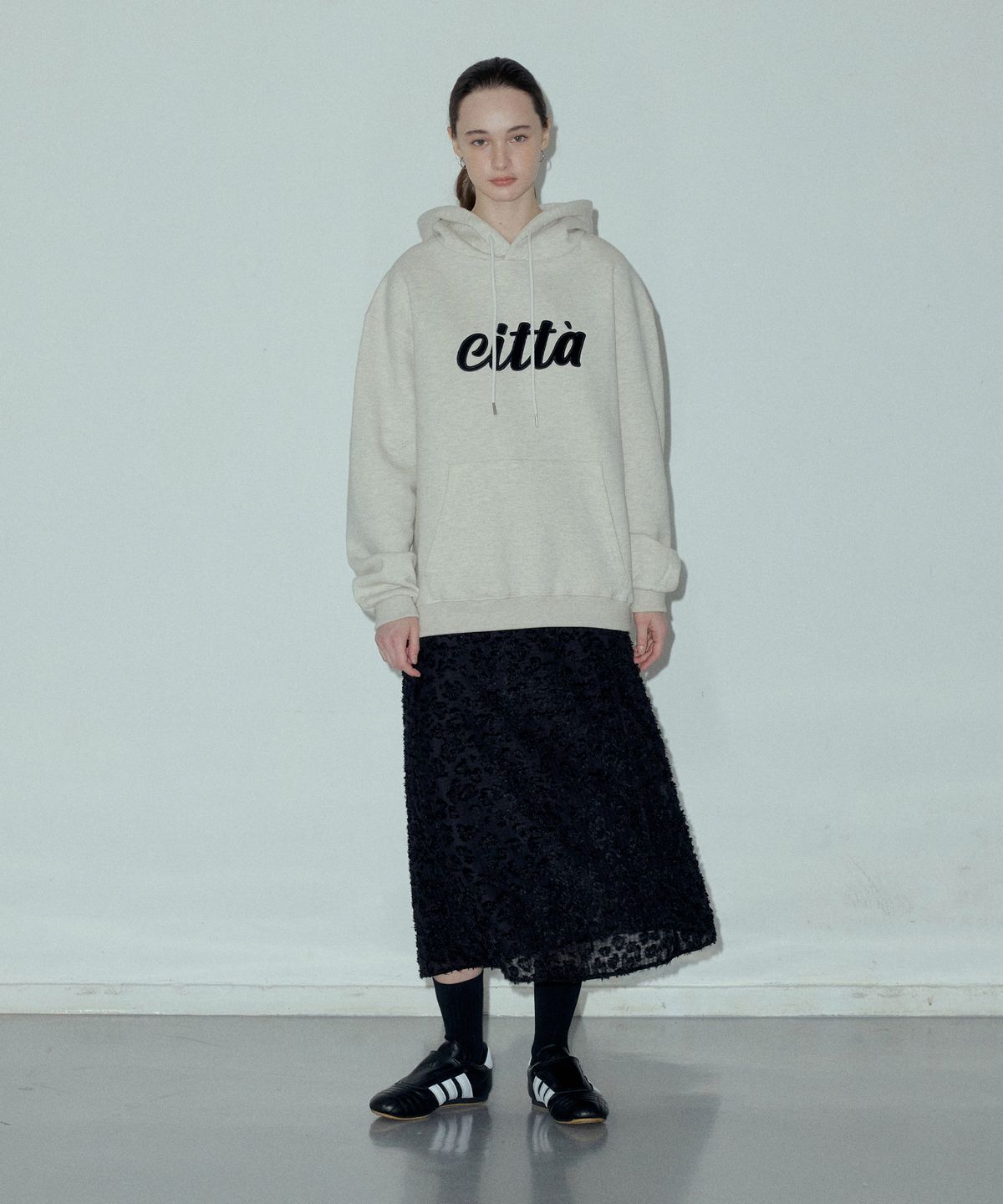 씨타(CITTA) Wool Blend FW See-through Layered Skirts_CTS611(Black)