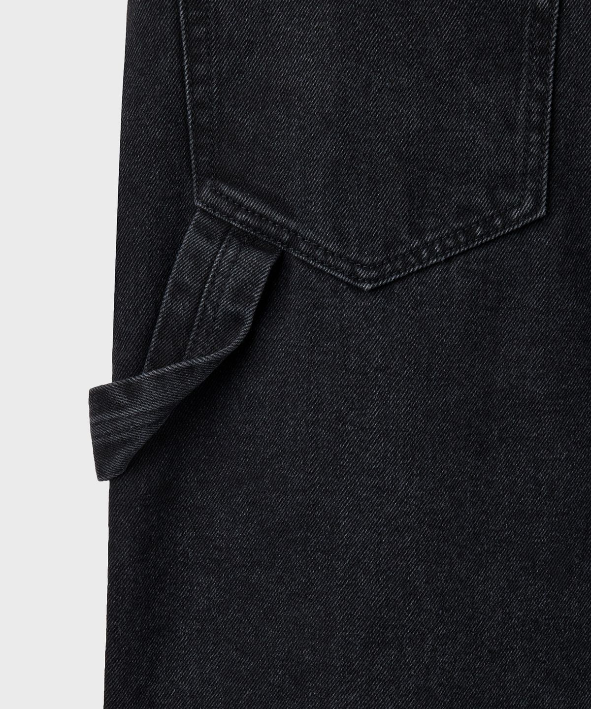 브랜디드(BRANDED) DOUBLE KNEE CARPENTER DENIM SHORTS [WASHED BLACK]