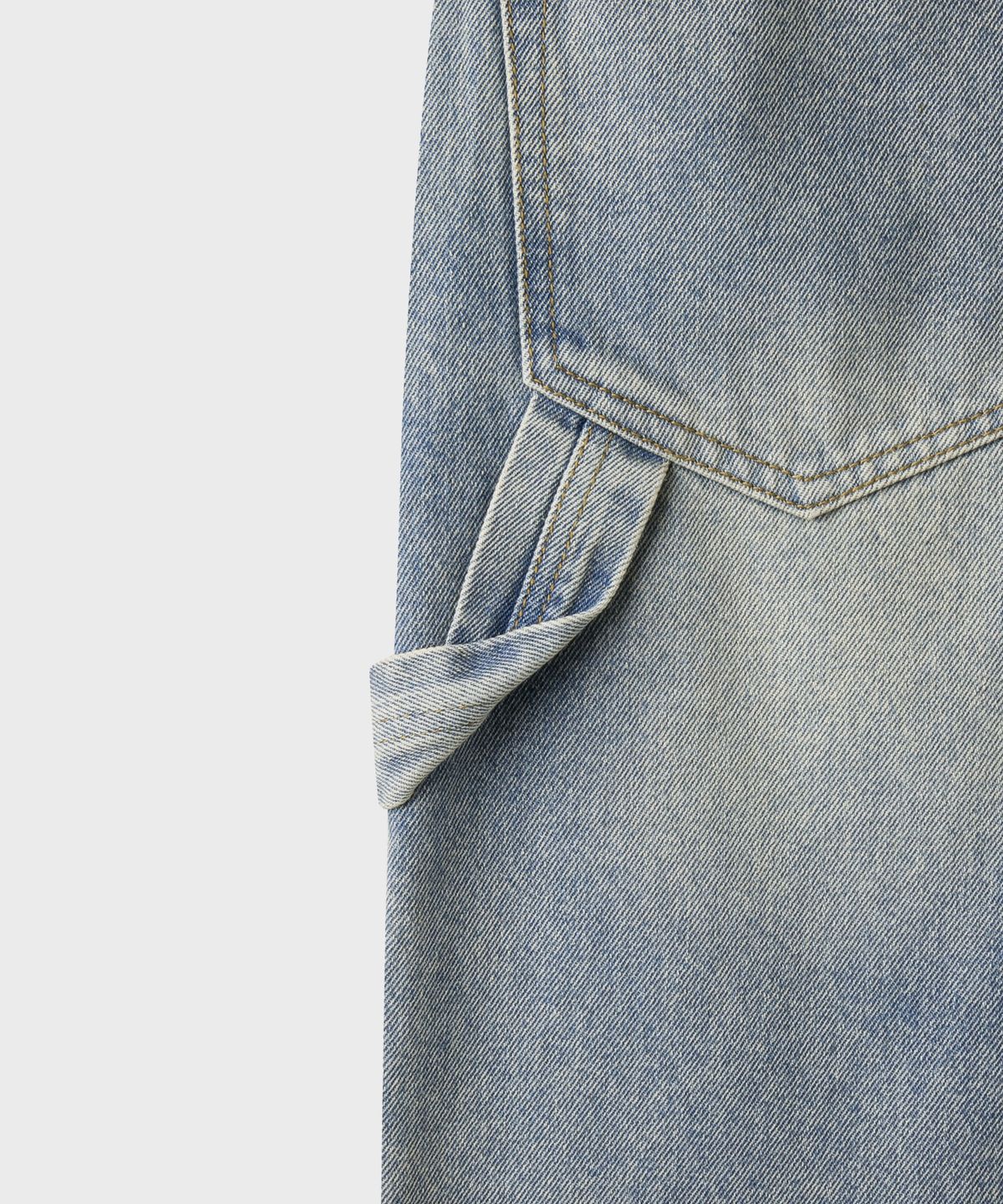 브랜디드(BRANDED) DOUBLE KNEE CARPENTER DENIM SHORTS [LIGHT BLUE]