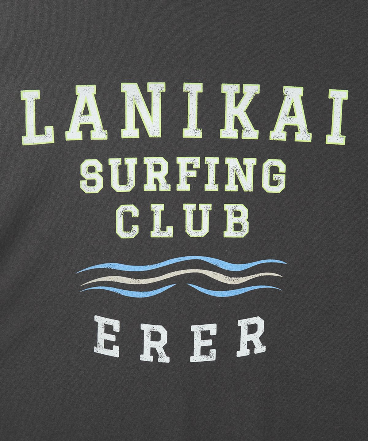에르에르(ERER) Vintage Painted Surf Club Artwork T-Shirt Charcoal