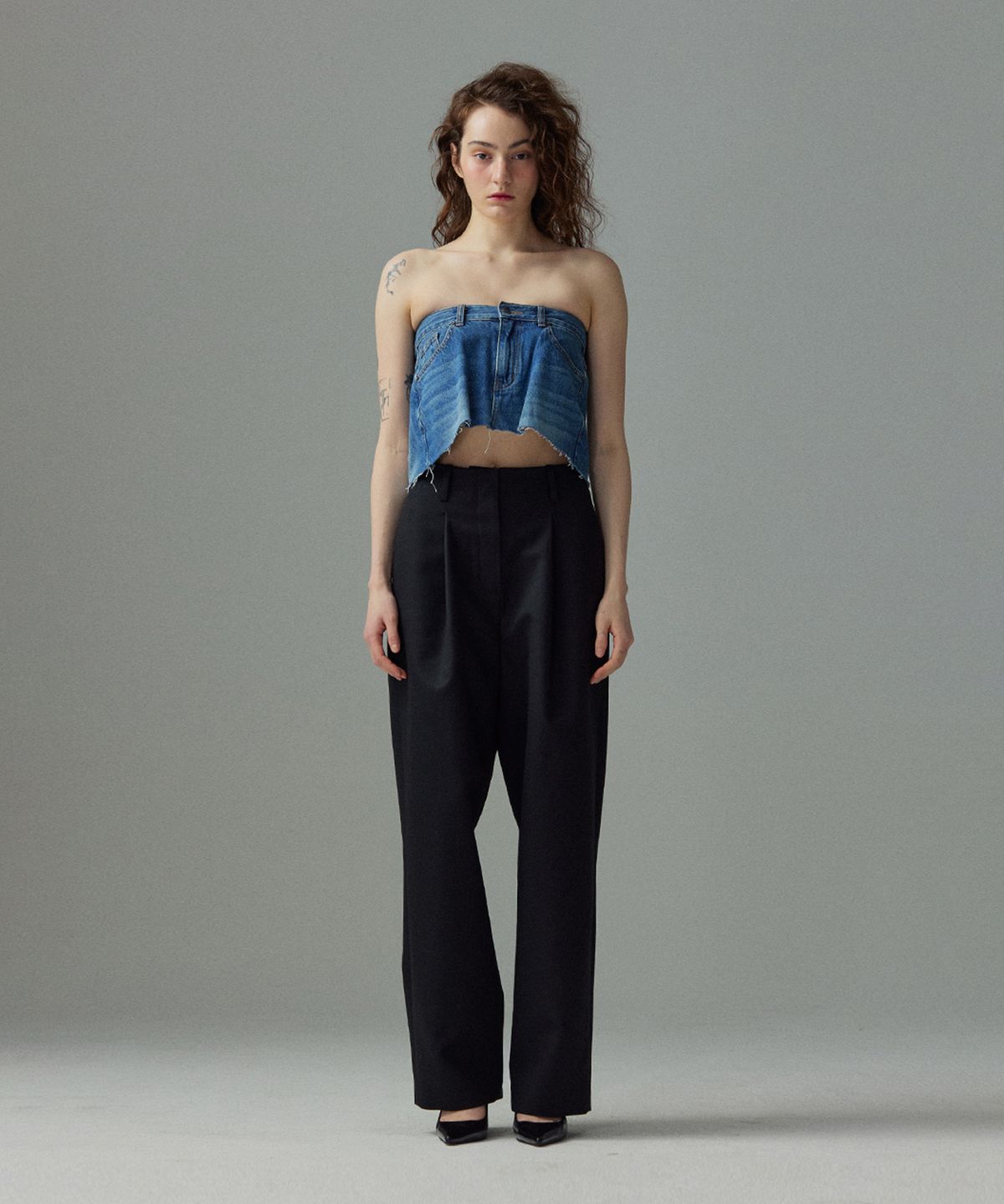 므아므(MMAM) Wool pin tuck slacks