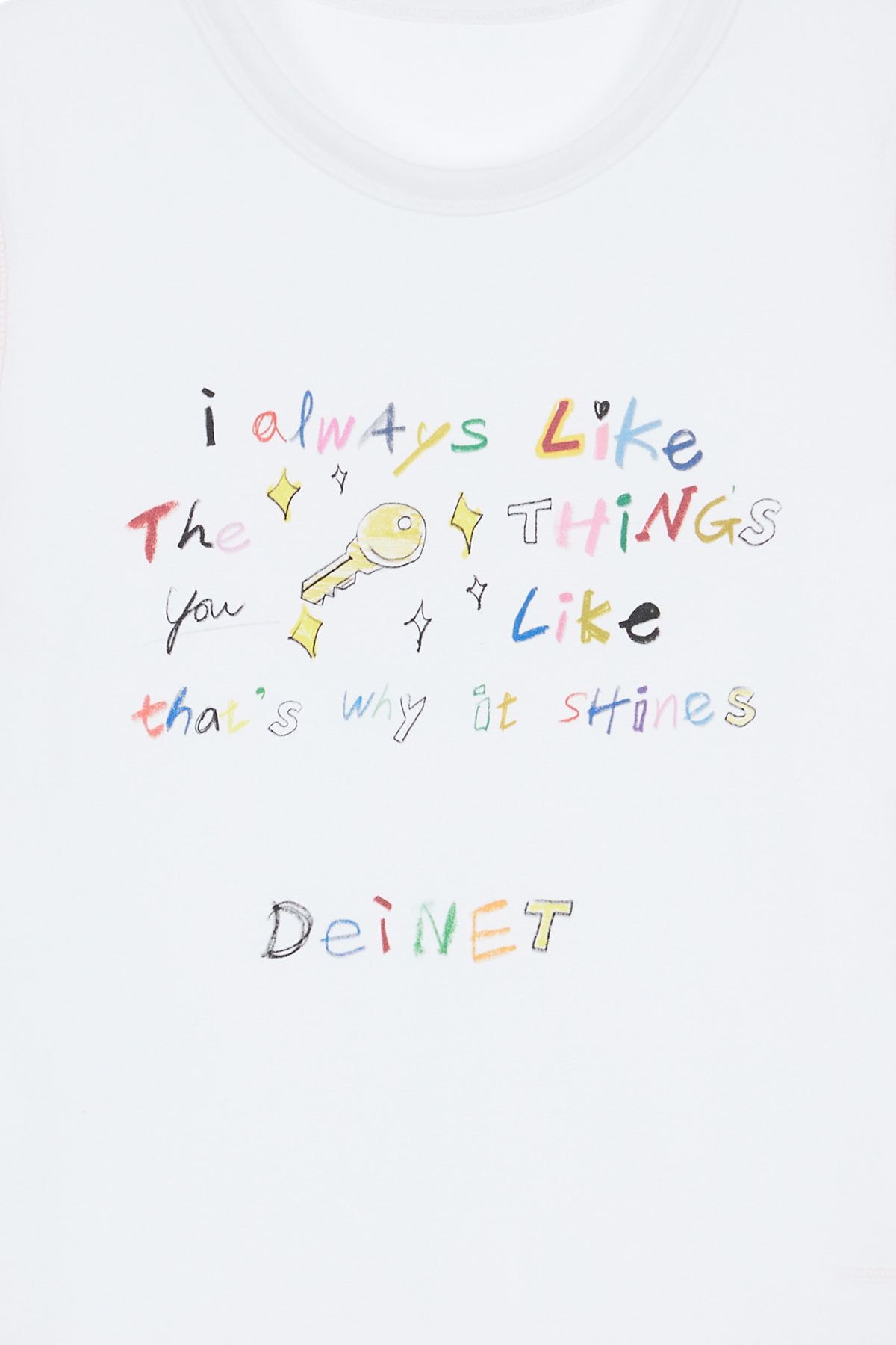 다이닛(DEINET) DEINET CRAYON LETTER T-SHIRTS IN WHITE