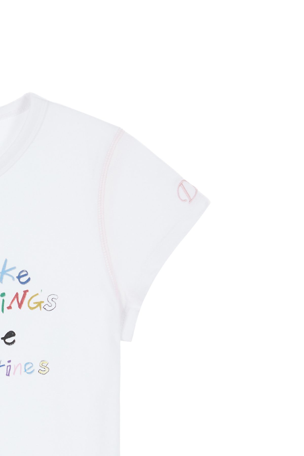 다이닛(DEINET) DEINET CRAYON LETTER T-SHIRTS IN WHITE