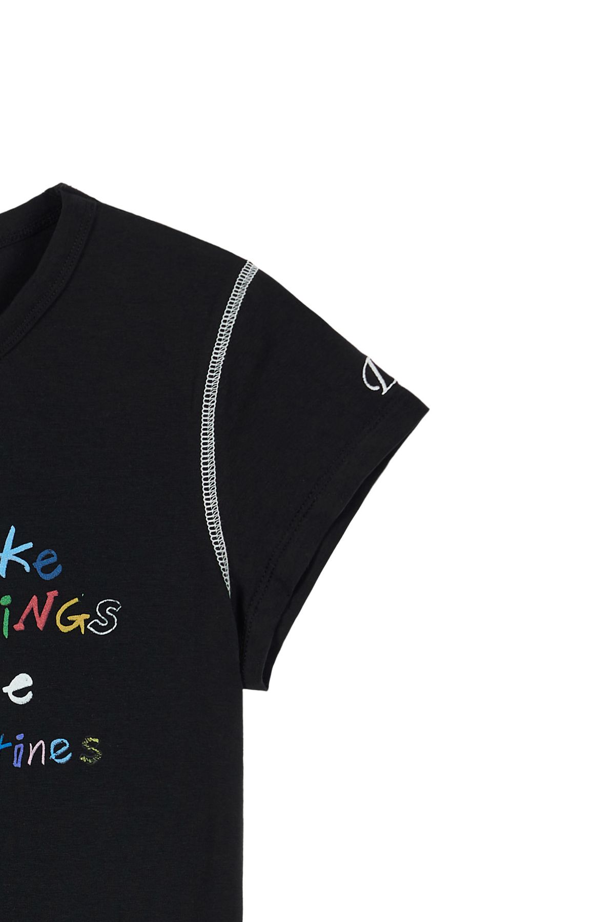 다이닛(DEINET) DEINET CRAYON LETTER T-SHIRTS IN BLACK
