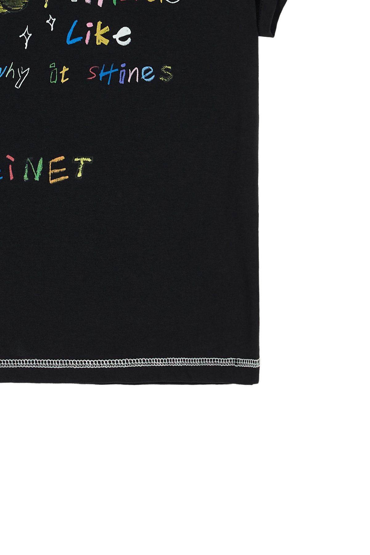 다이닛(DEINET) DEINET CRAYON LETTER T-SHIRTS IN BLACK