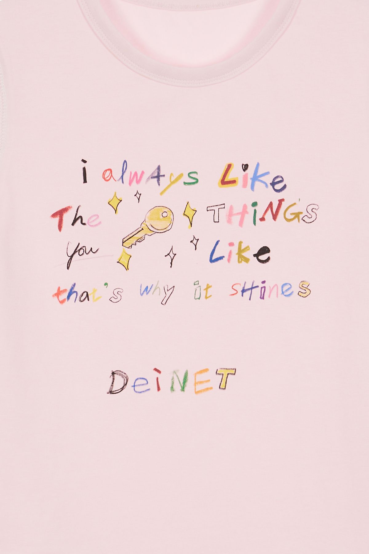 다이닛(DEINET) DEINET CRAYON LETTER T-SHIRTS IN PINK