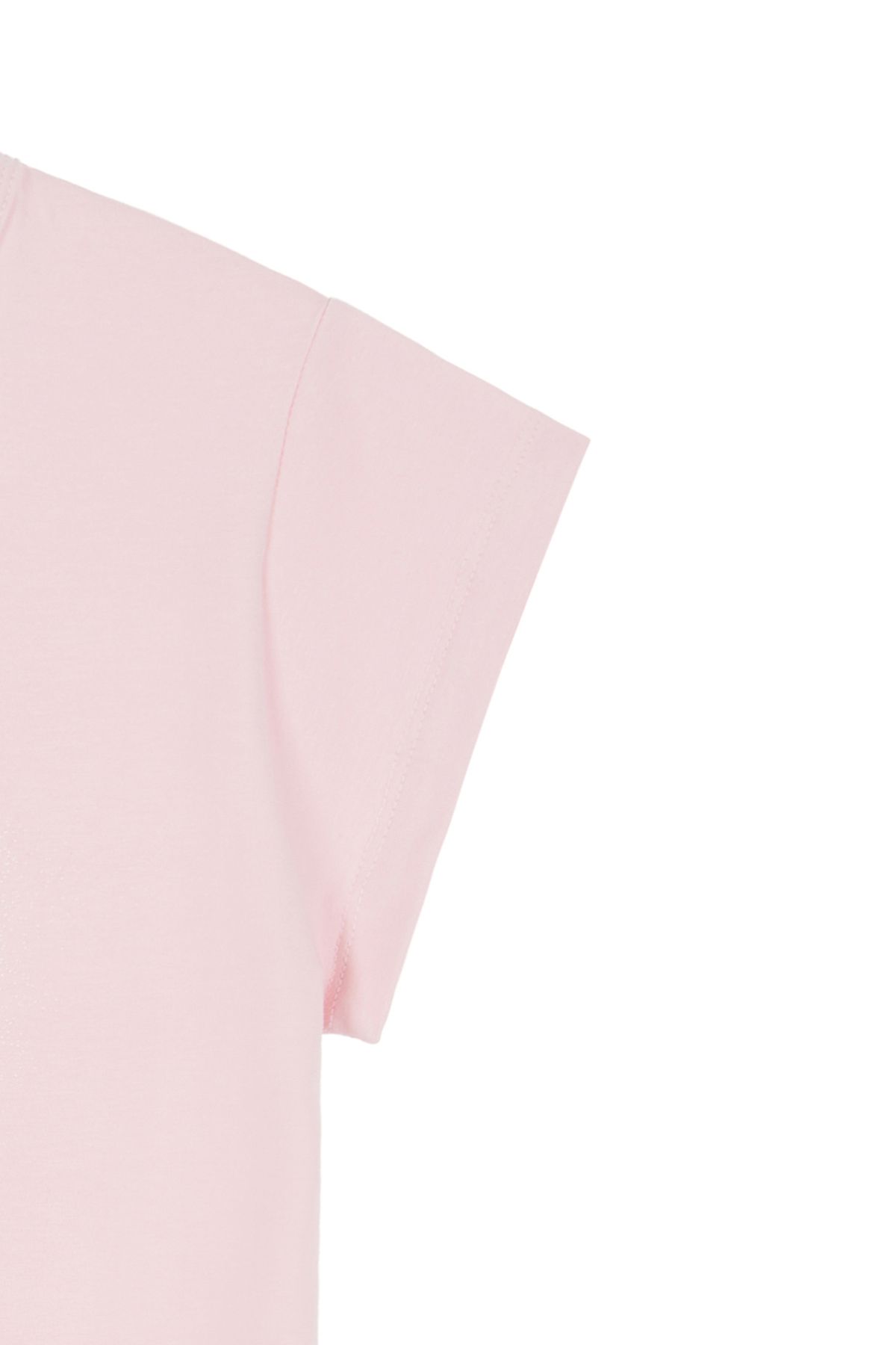 다이닛(DEINET) DEINET SPRAY LOGO T-SHIRTS IN CORAL PINK