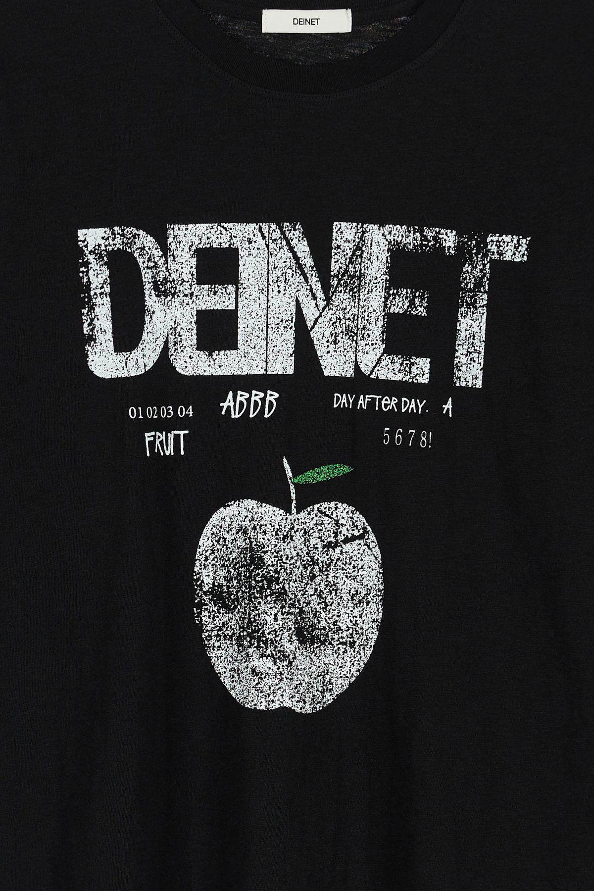 다이닛(DEINET) DEINET APPLE LOGO T-SHIRTS IN BLACK