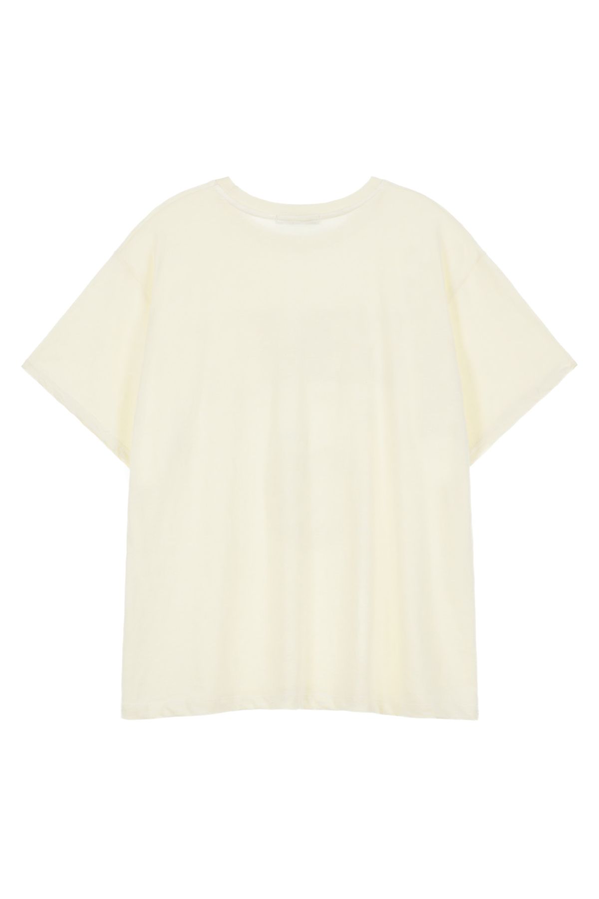 다이닛(DEINET) DEINET APPLE LOGO T-SHIRTS IN CREAM