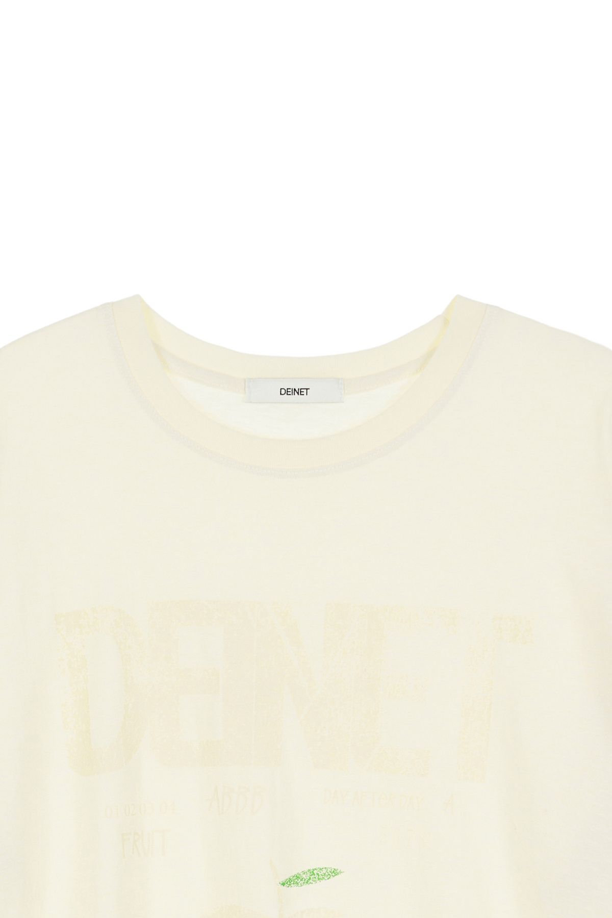 다이닛(DEINET) DEINET APPLE LOGO T-SHIRTS IN CREAM