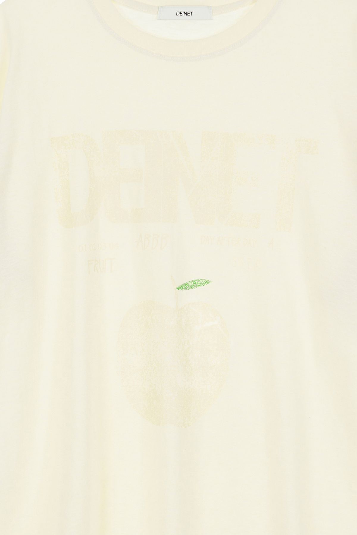 다이닛(DEINET) DEINET APPLE LOGO T-SHIRTS IN CREAM