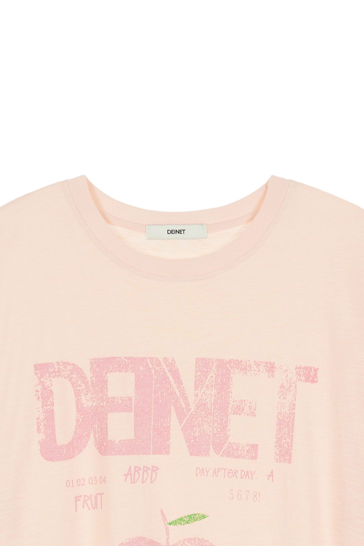 다이닛(DEINET) DEINET APPLE LOGO T-SHIRTS IN PINK