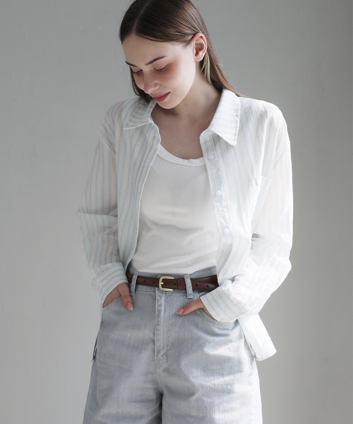 슬로우롤리(SLOWLOLLI) Flow stripe shirt_3 Colors