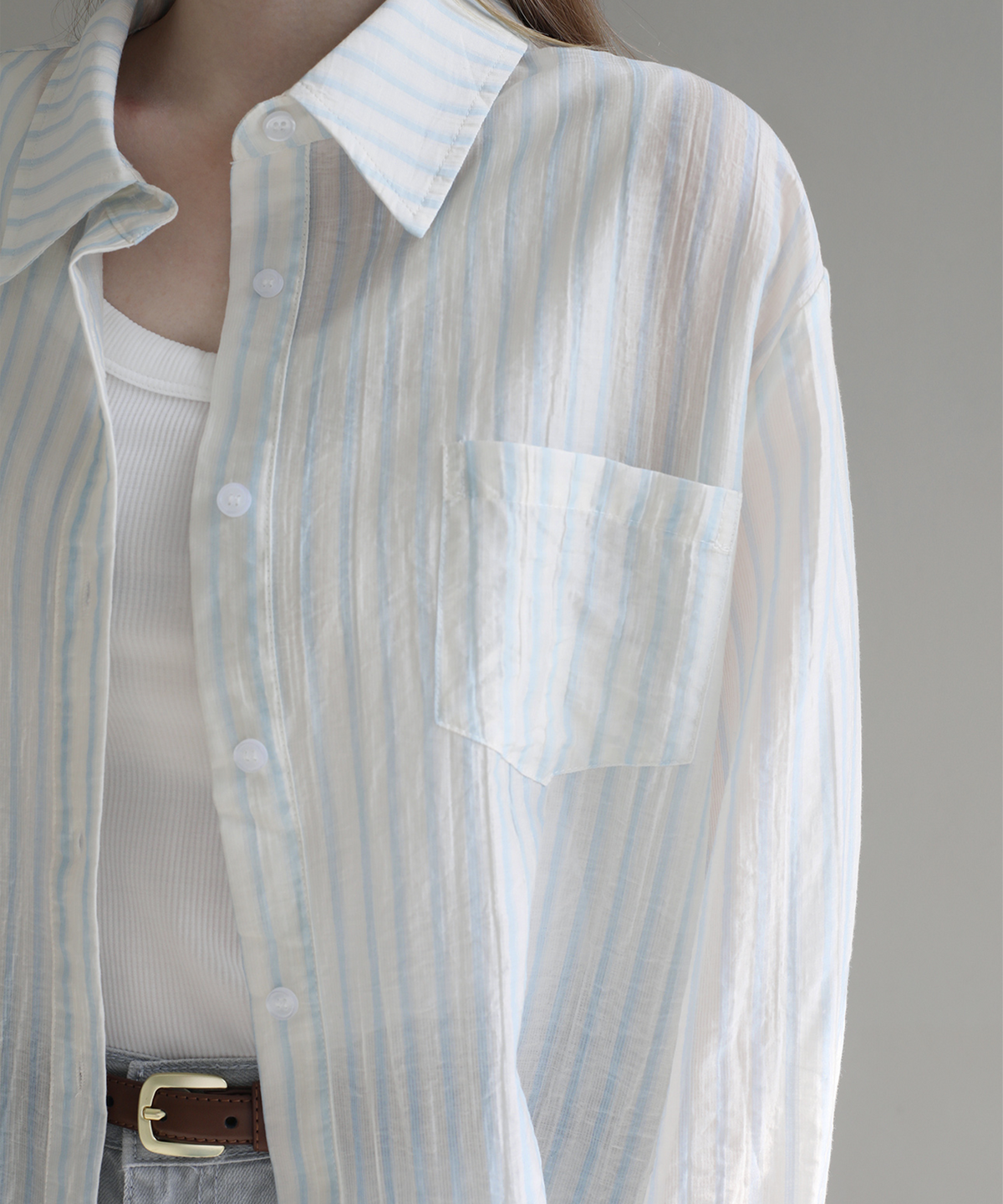 슬로우롤리(SLOWLOLLI) Flow stripe shirt_3 Colors