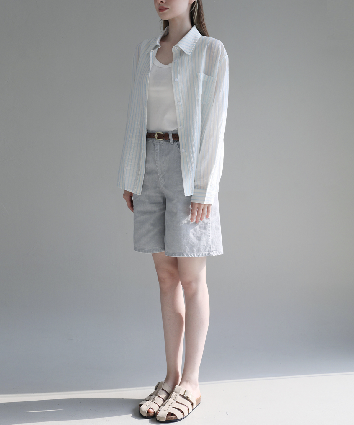 슬로우롤리(SLOWLOLLI) Flow stripe shirt_3 Colors