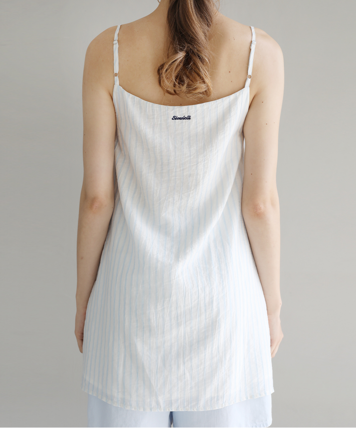 슬로우롤리(SLOWLOLLI) Stripe babydoll mini dress_3 Colors