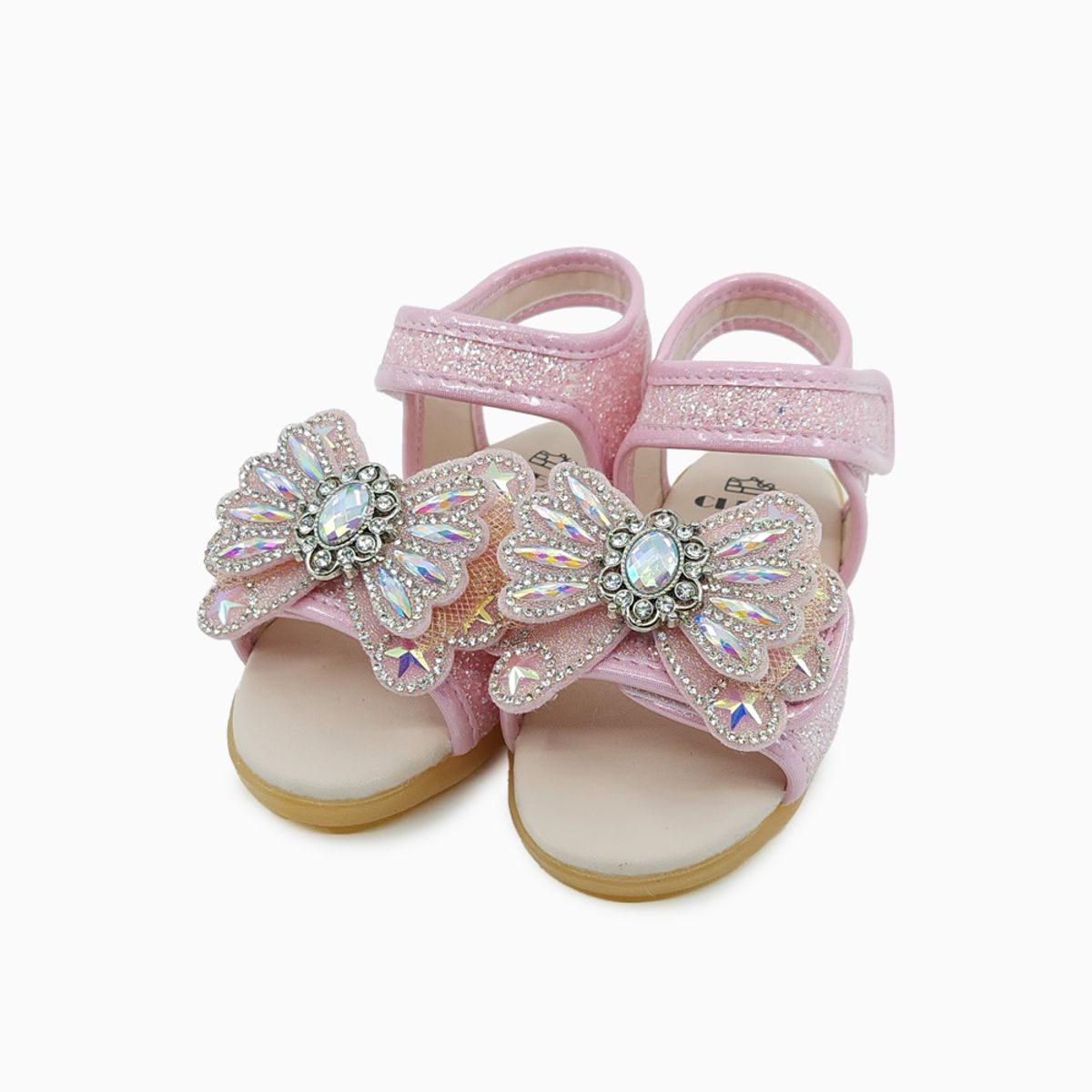 베이비솔(BABYSOLE) 크리스탈리본LED샌들